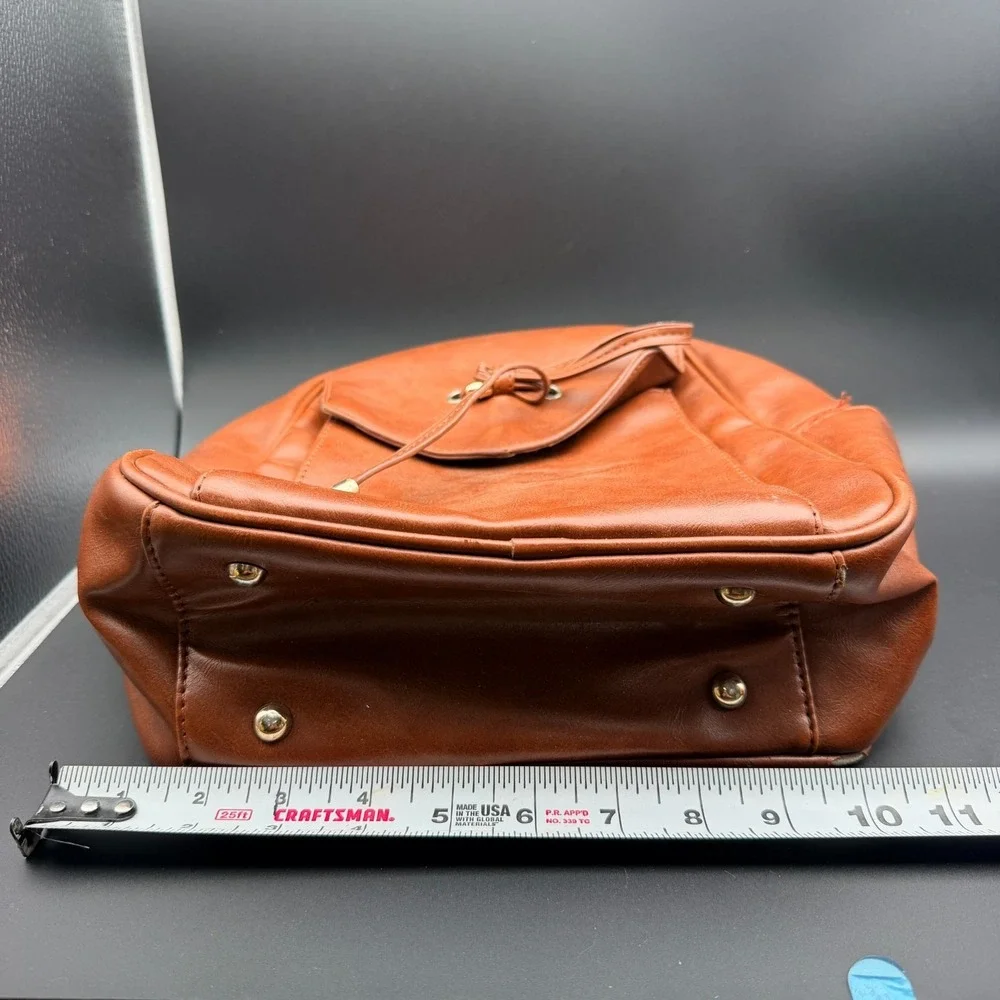 Coofit Backpack Bag Womens Brown Leather‎ Top Carry Handle Adjustable Straps